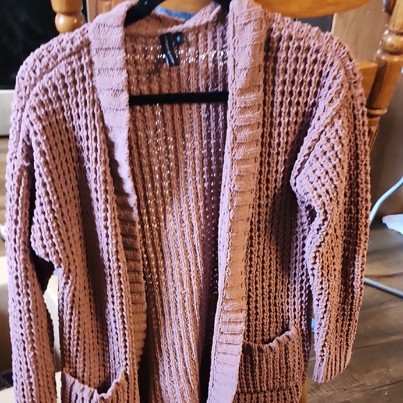 moon & madison Sweaters - moon & madison Textured Knit Cardigan - Mauve With Pockets!